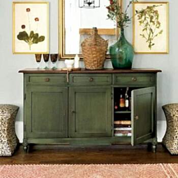 Yeşil Ahşap Eskitme Konsol CN 101